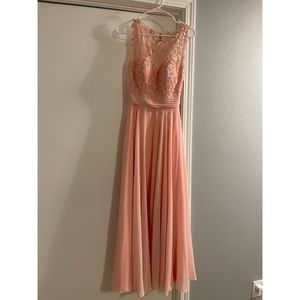 Blush pink lace formal gown, size 6